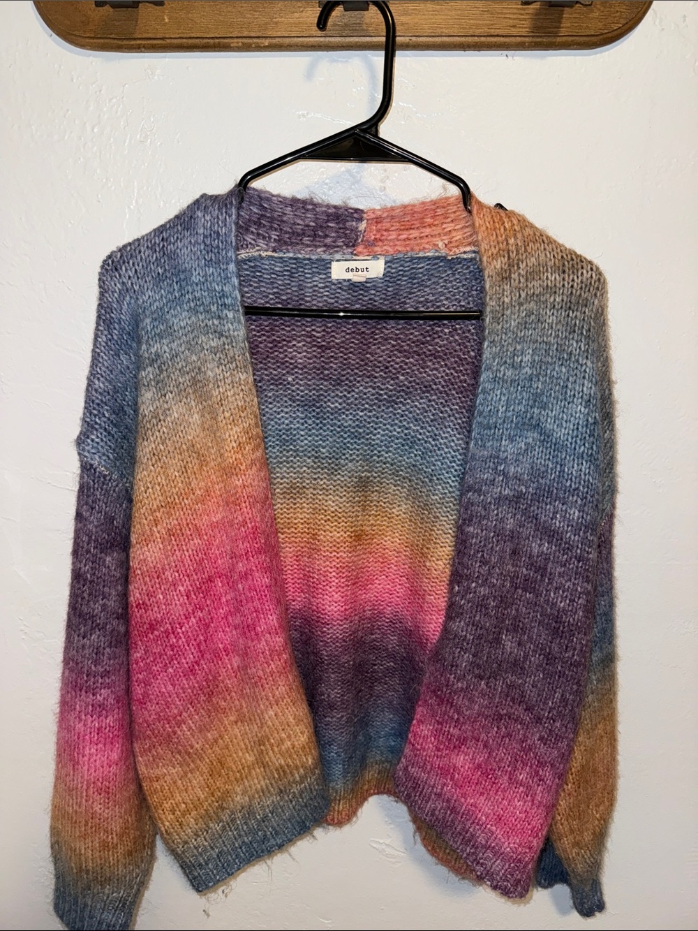 debut Pink Blue Purple Ombre Open-Front Cardigan